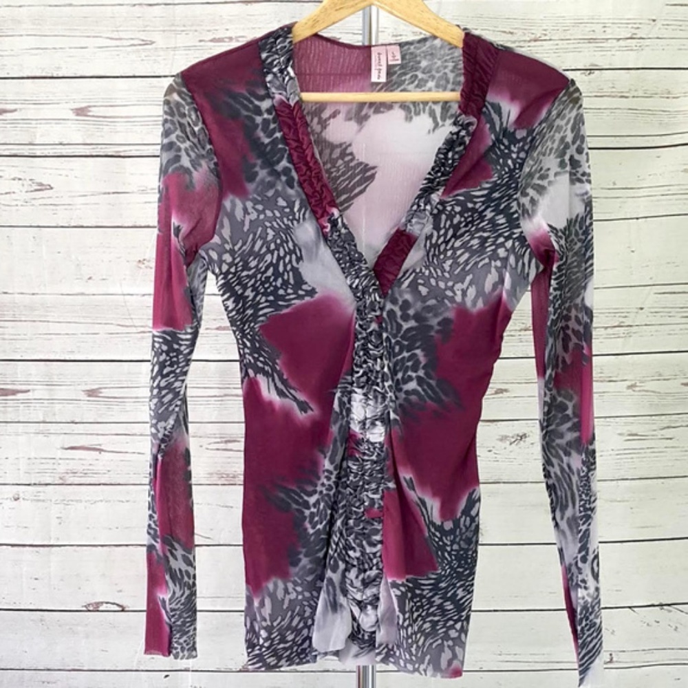Sweet Pea by Stacy Frati purple animal print top